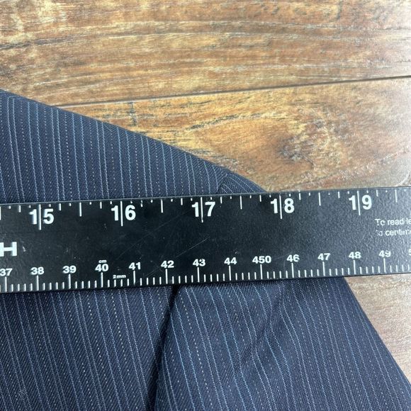 Ralph Ralph Lauren RRL Mens 40R Navy Blue Pinstripe Suit Jacket 100% Wool - Picture 6 of 13